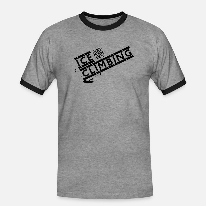 Eisklettern - Männer Kontrast-T-Shirt - Grau meliert/Schwarz