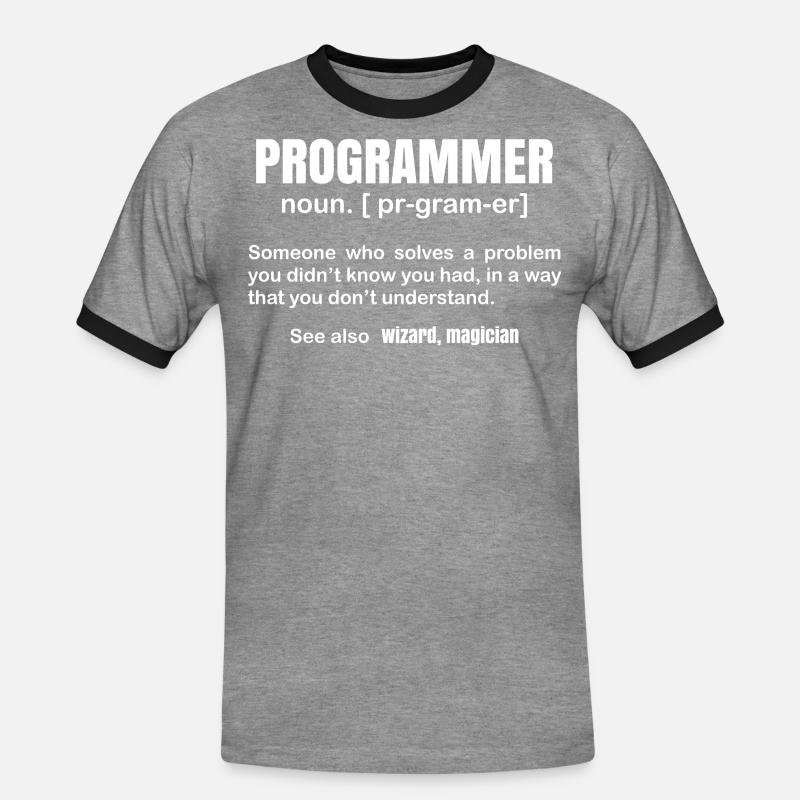 Programmierer Definition - Männer Kontrast-T-Shirt - Grau meliert/Schwarz