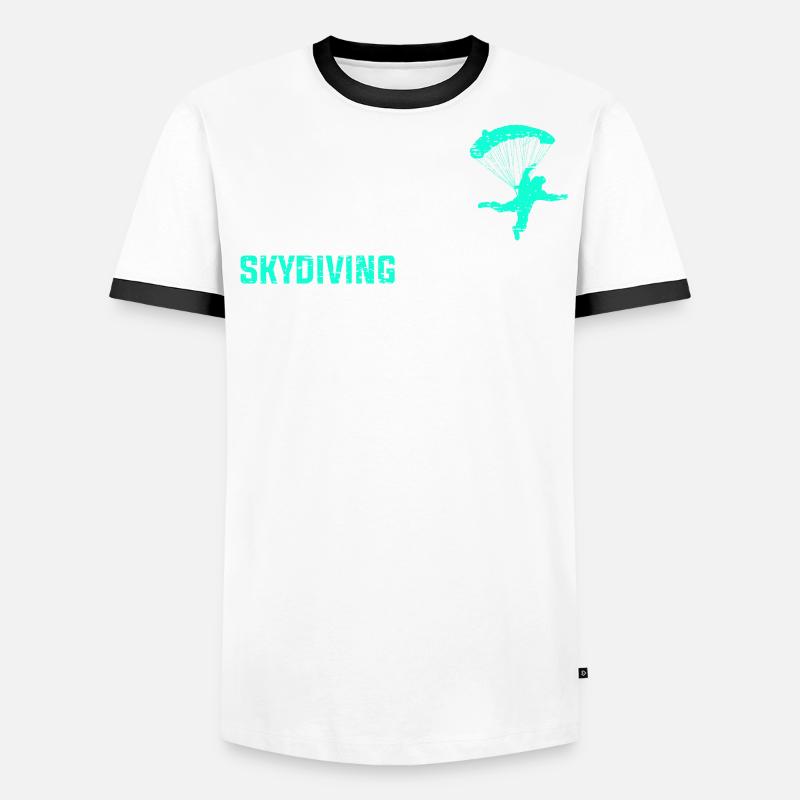 Fallschirmspringen Evolution Geschenk Männer Kontrast-T-Shirt