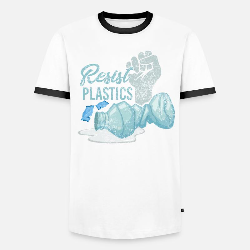 Resist Plastics Zero Waste Plastic Free Plastic Spr Men's Ringer Shirt