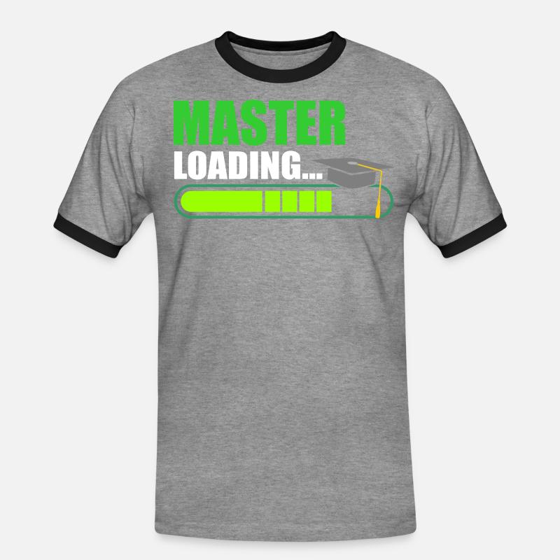 Master Loading Masterabschluss - Männer Kontrast-T-Shirt - Grau meliert/Schwarz