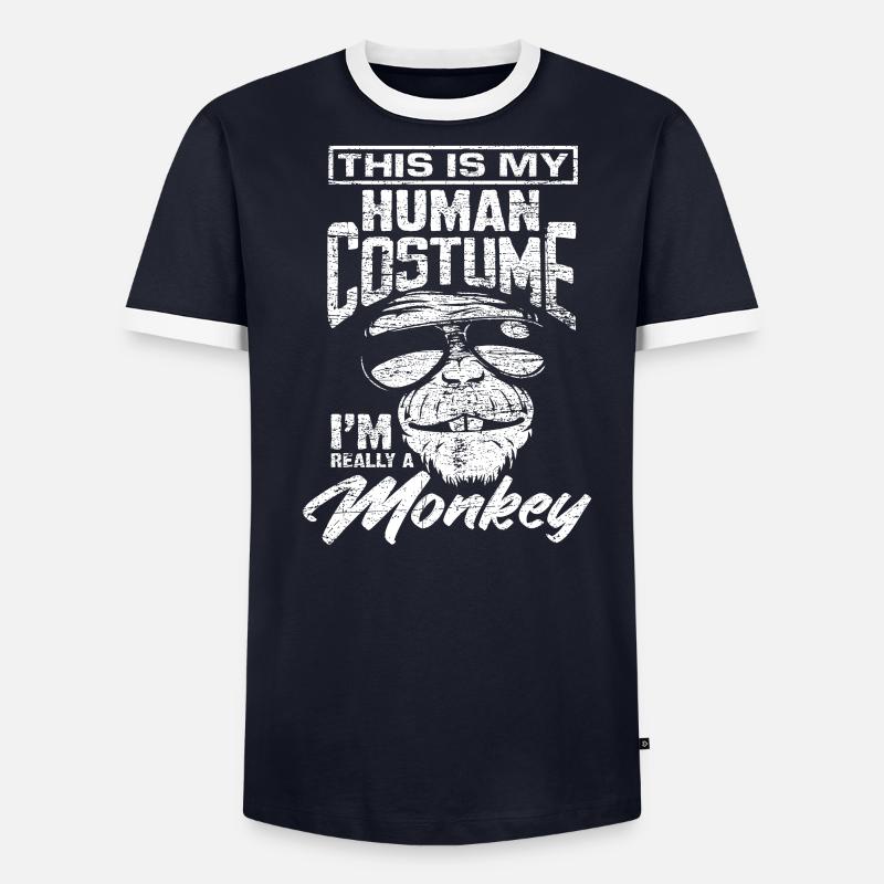 singe T-shirt contrasté Homme
