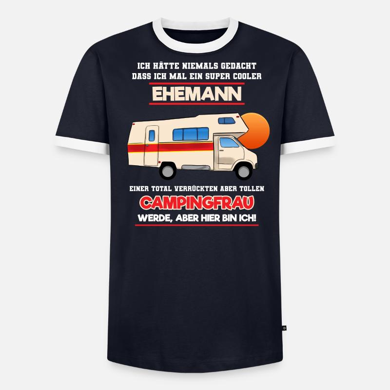 Ehemann Von Campingfrau Lustiger Camper Spruch Männer Kontrast-T-Shirt