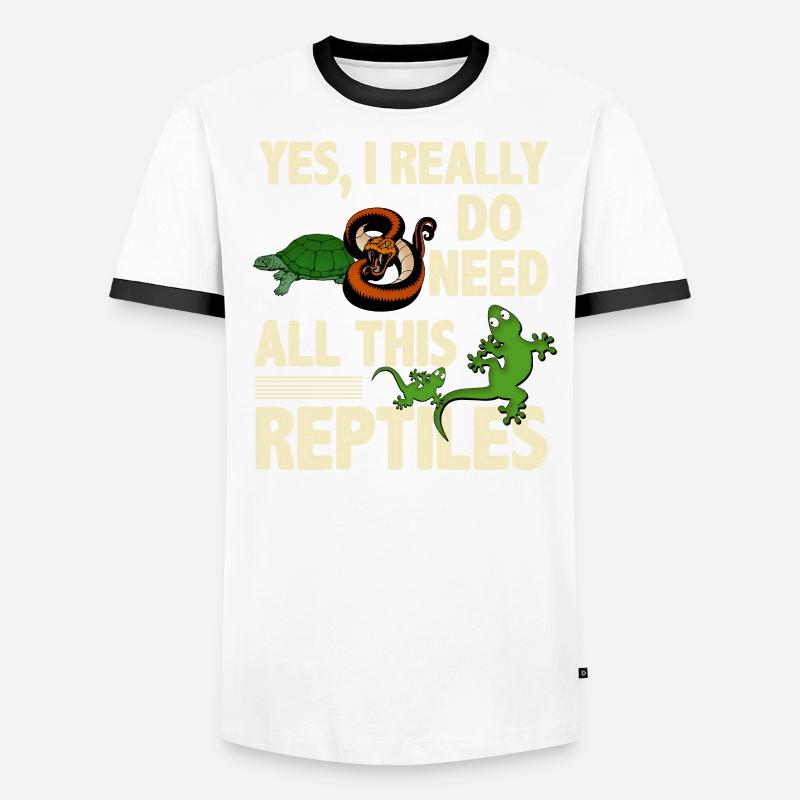 Gecko Eidechse Männer Kontrast-T-Shirt