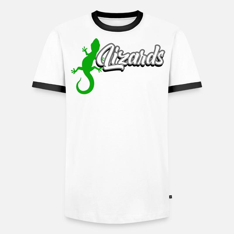 Gecko Eidechse Männer Kontrast-T-Shirt