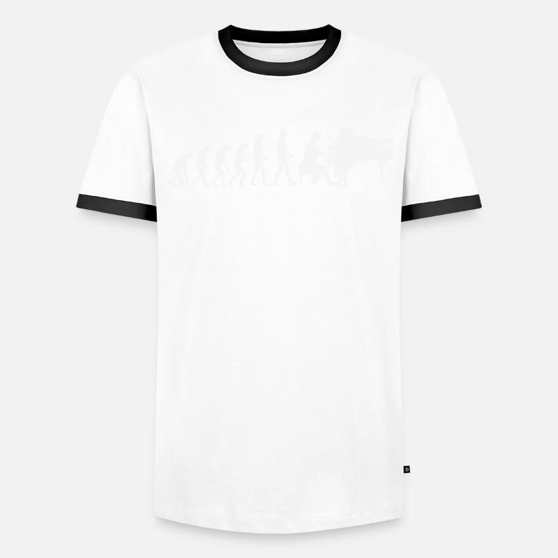 Pianist evolution Männer Kontrast-T-Shirt