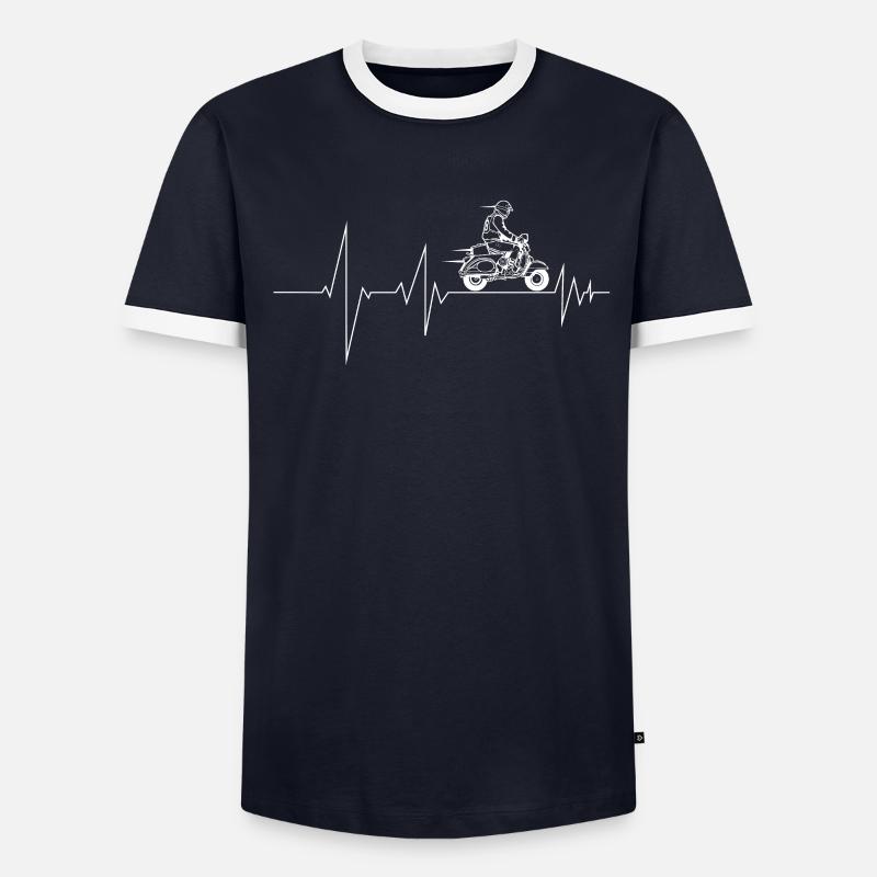 Moped Mofa Herzschlag Männer Kontrast-T-Shirt