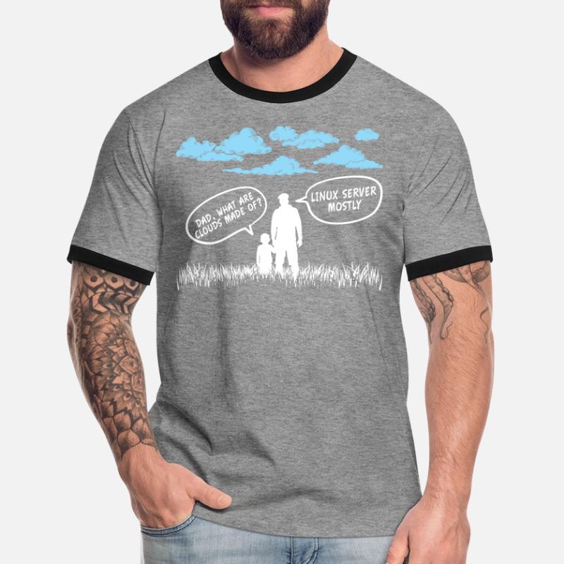 Cloud Linux Server Coder Koszulka męska z kontrastowymi wstawkami