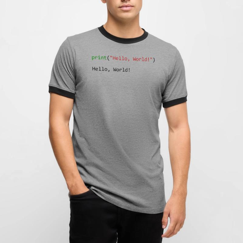 Hello World lustiges Geschenk Python Programmierer Männer Kontrast-T-Shirt