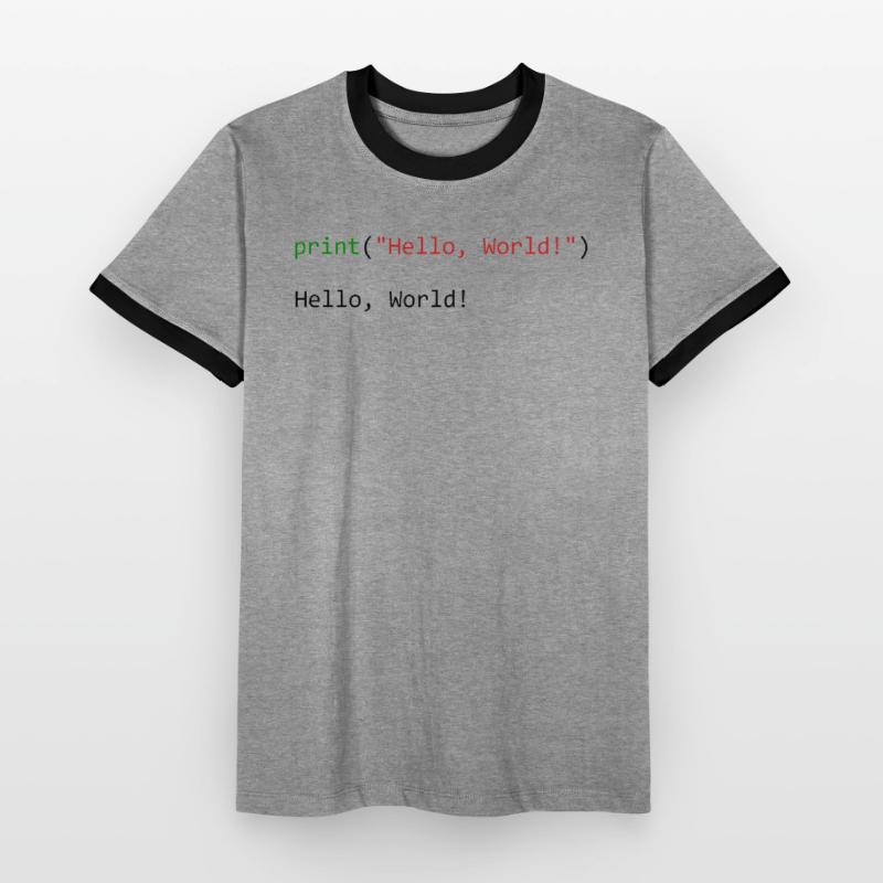 Hello World lustiges Geschenk Python Programmierer Männer Kontrast-T-Shirt