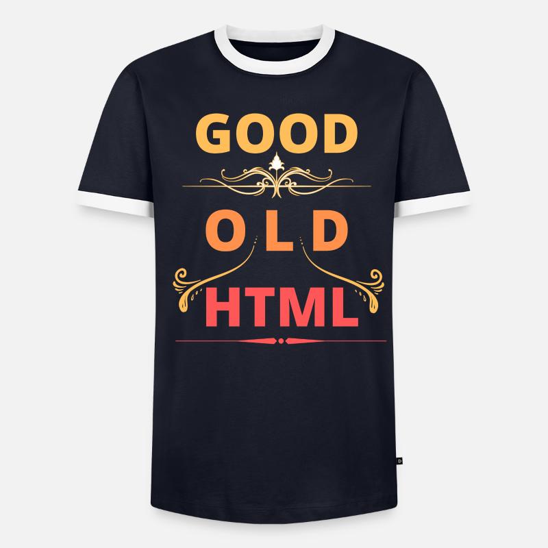 Bonne vieille conception de sites Web HTML T-shirt contrasté Homme