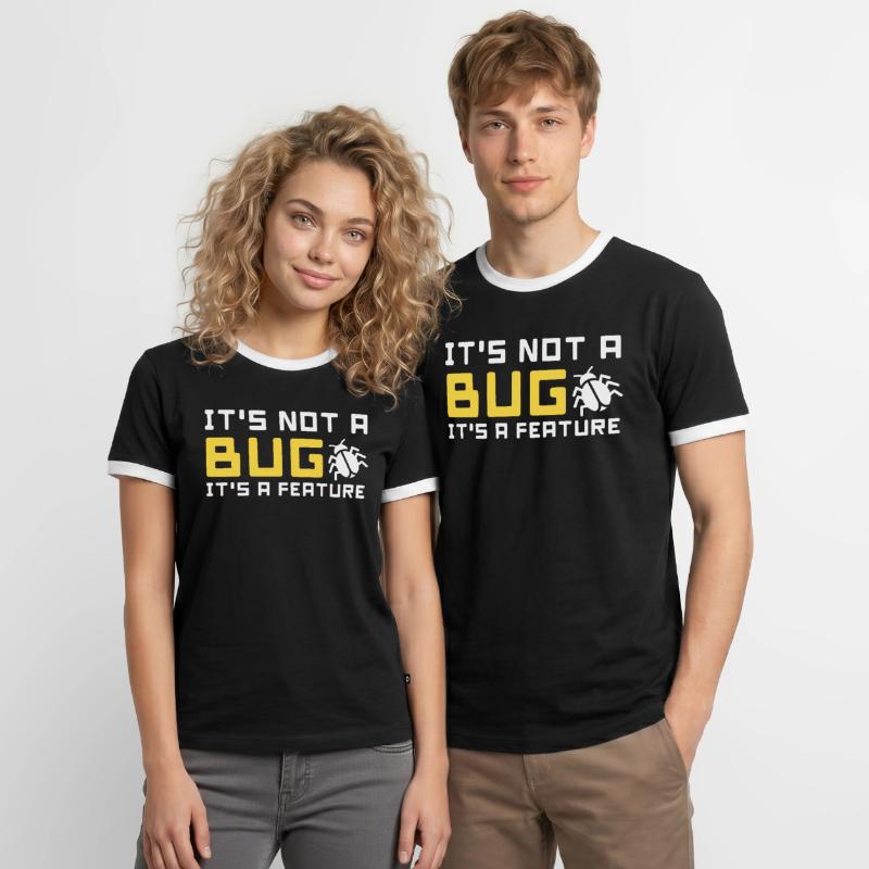 bug feature informatik code programmierer programm Männer Kontrast-T-Shirt