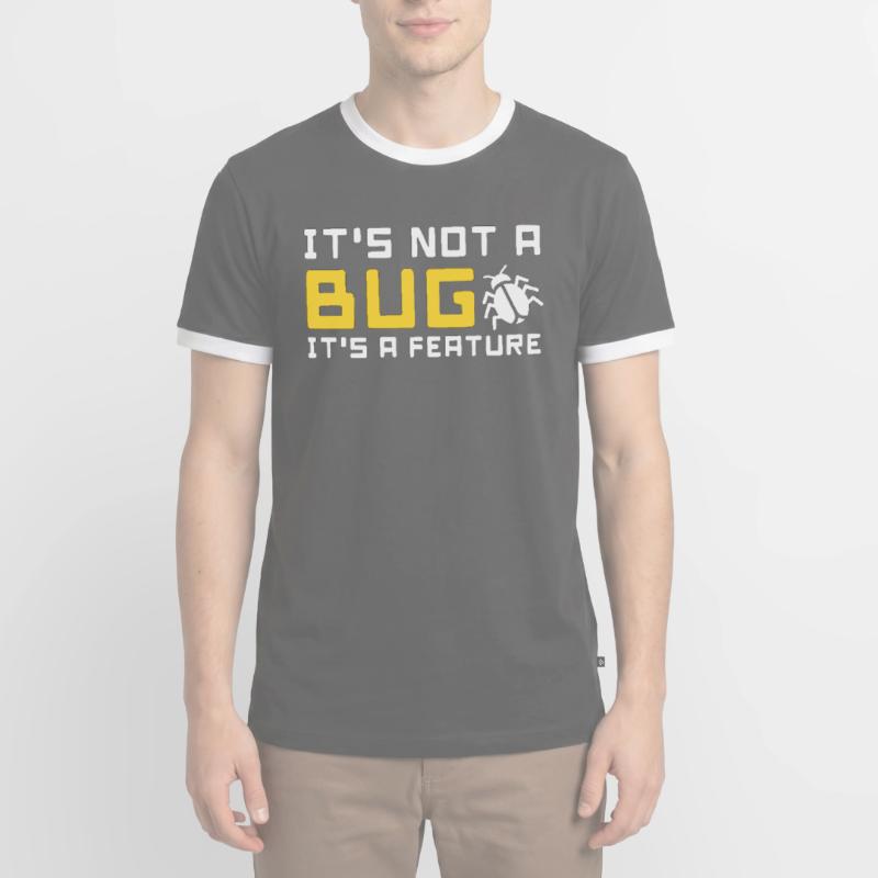 bug feature informatik code programmierer programm Männer Kontrast-T-Shirt