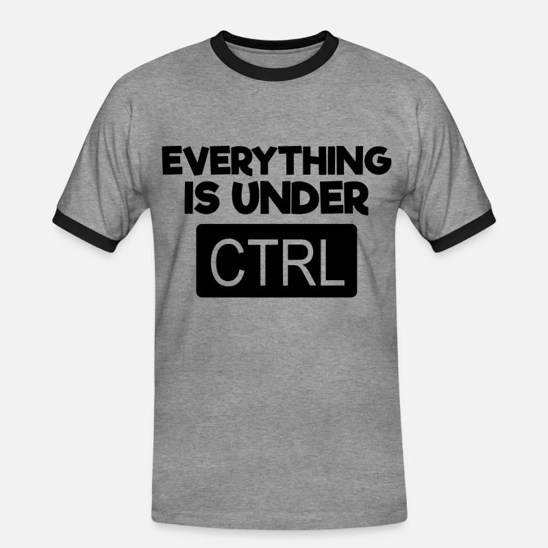 Everything under CTRL - Computer Programmerxhtmlcs - Men's Ringer Shirt - heather grey/black