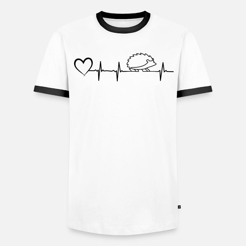 Conception de battement de Hedgehog Hart avec amour de hérisson de coeur T-shirt contrasté Homme
