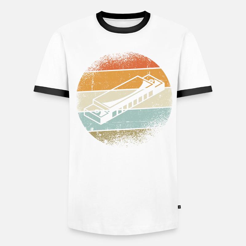 Motif harmonica T-shirt contrasté Homme