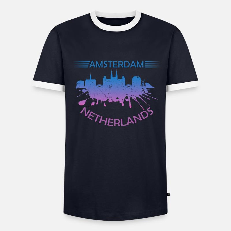 Amsterdam Männer Kontrast-T-Shirt