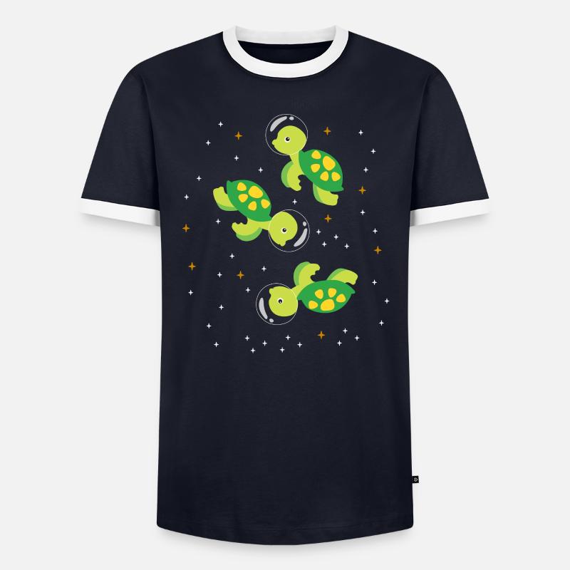 Turtle astronaut outer space - Men's Ringer Shirt - undefined