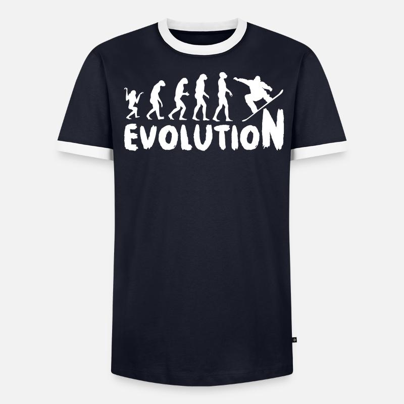 Snowboard Evolution Snowboard Snowboarder Winter - Männer Kontrast-T-Shirt - undefined