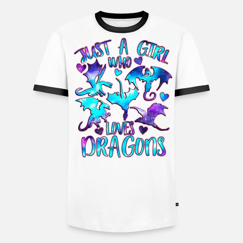 Nur ein Mädchen, das Drachen liebt Männer Kontrast-T-Shirt