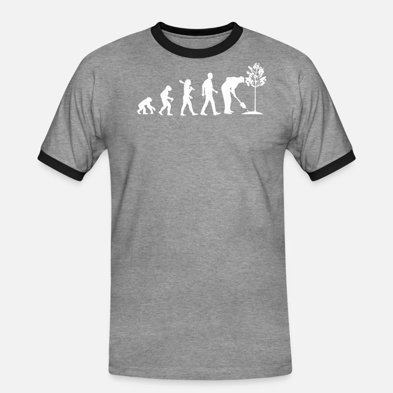 Ecologist Evolution - Männer Kontrast-T-Shirt - Grau meliert/Schwarz