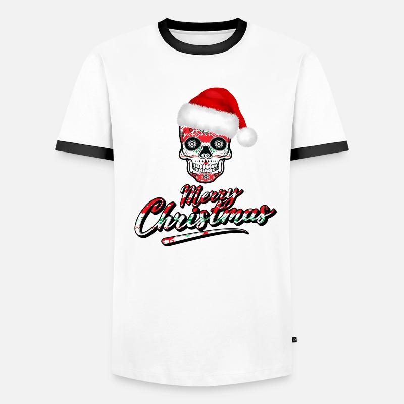 Crâne dans la conception de Noël T-shirt contrasté Homme