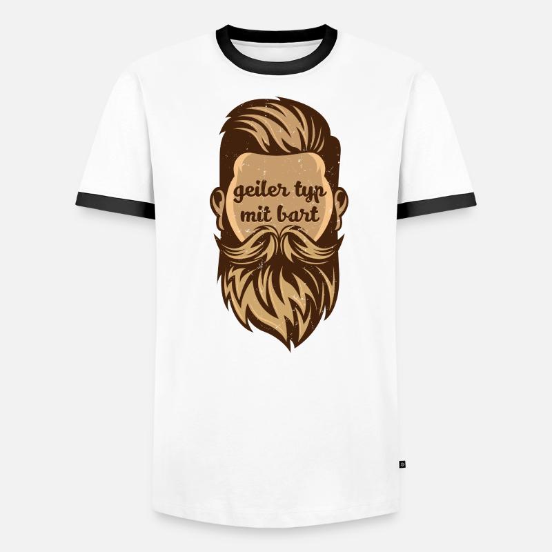Geiler Typ mit Bart Herren Bartträger Echter Mann Männer Kontrast-T-Shirt