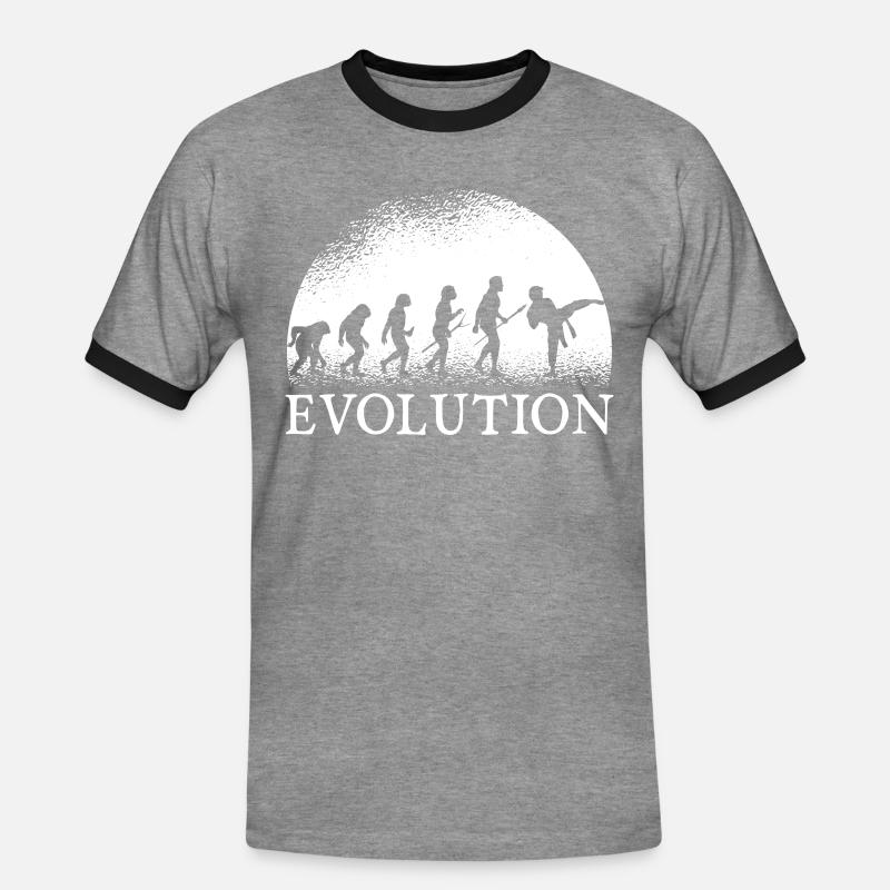 Karate Evolution - Männer Kontrast-T-Shirt - Grau meliert/Schwarz