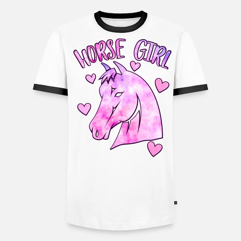 Pferd Mädchen Männer Kontrast-T-Shirt