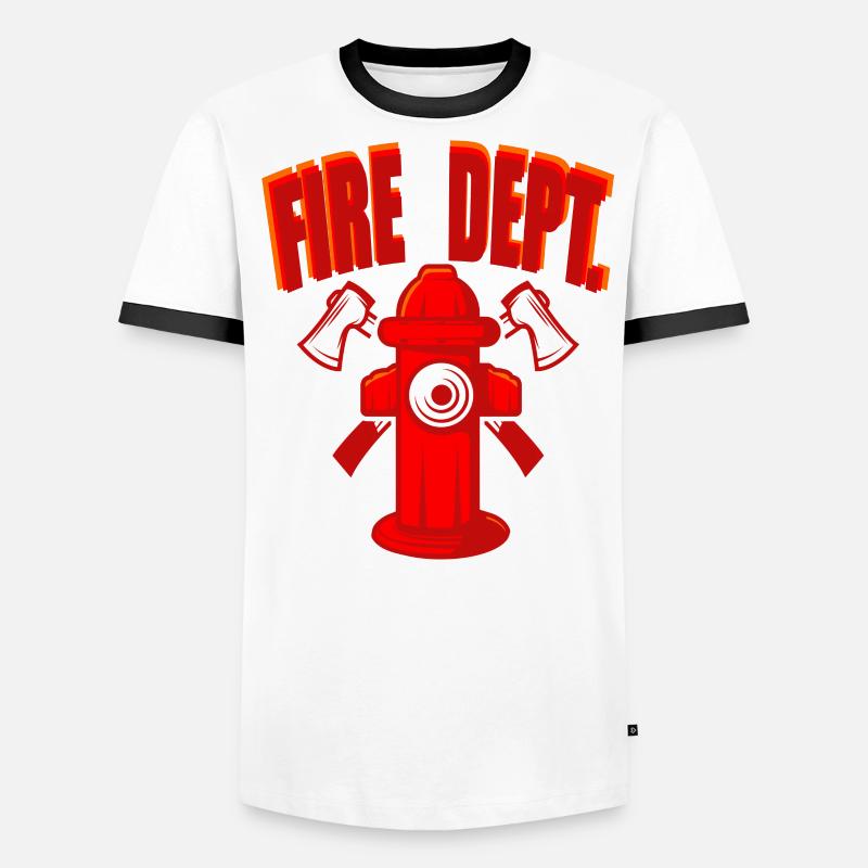 Fire Dept. Pompier Hydrant T-shirt contrasté Homme