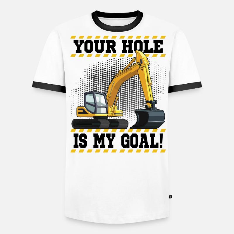 Excavator Machine Operator Work Occupation Construction Work Men's Ringer Shirt