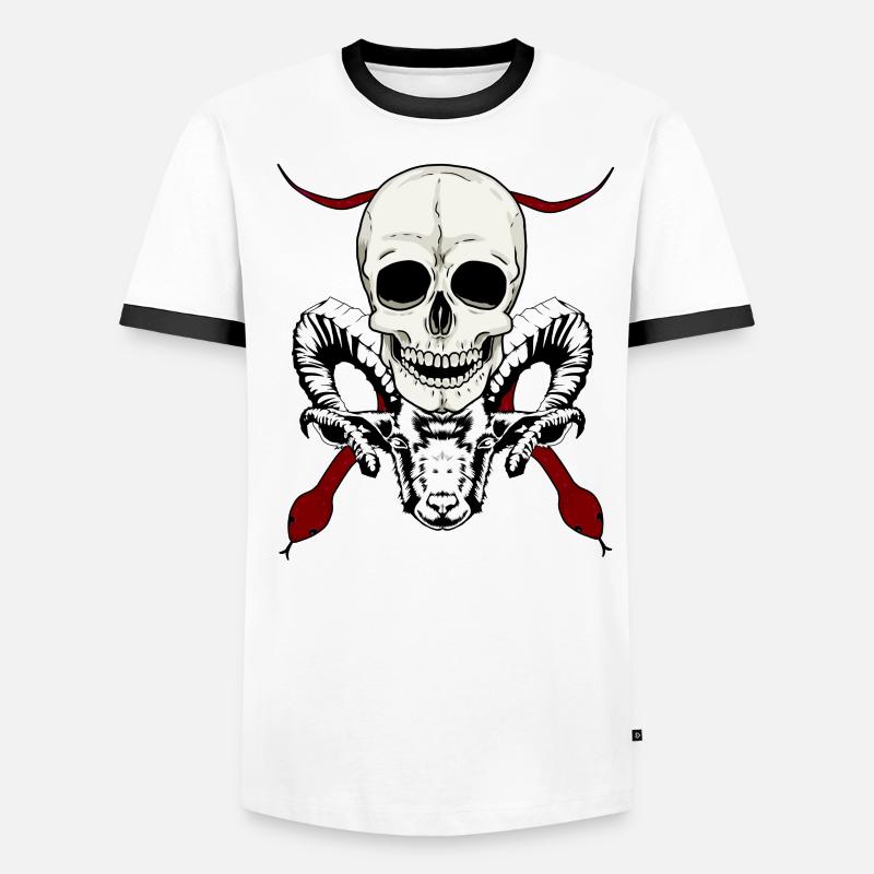 Devil Satan Satan Satanic Demon Devilish Skull Men's Ringer Shirt