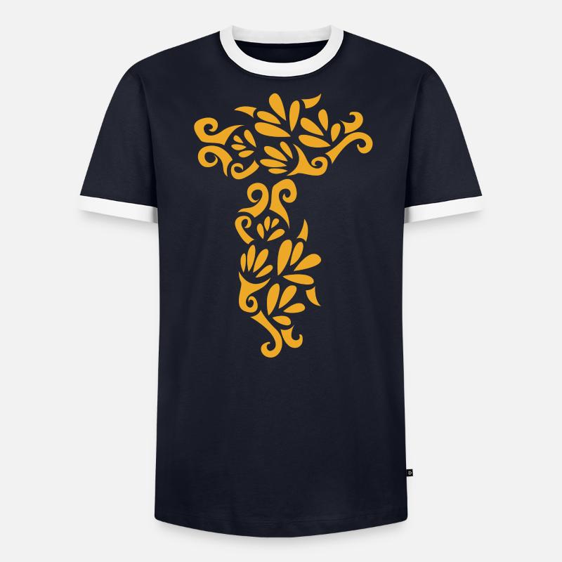 Abstrait Rose Jaune T-shirt contrasté Homme