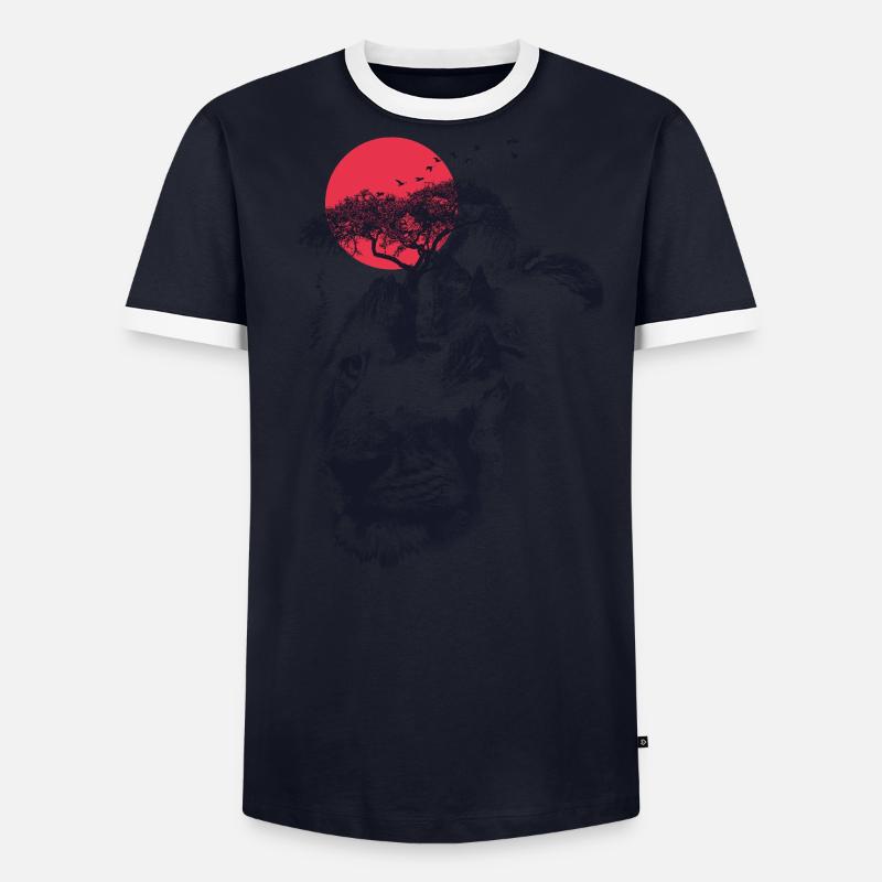 Cooles Löwen Design Kunst Art Männer Kontrast-T-Shirt