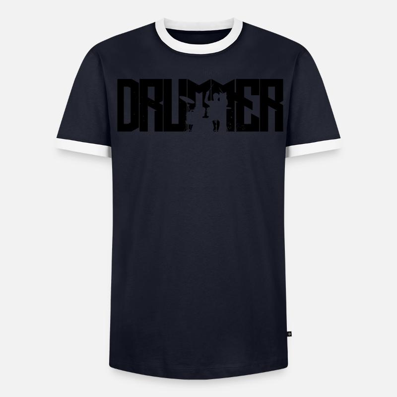 percussion negative drummer batteur drums T-shirt contrasté Homme