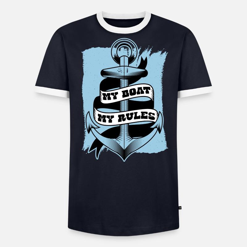 Boot Schiff Skipper - Männer Kontrast-T-Shirt - undefined