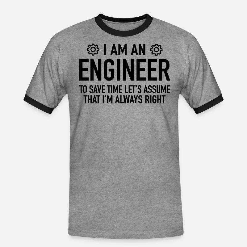 Engineer Spruch - Engineering Engineer Technician - Men's Ringer Shirt - heather grey/black