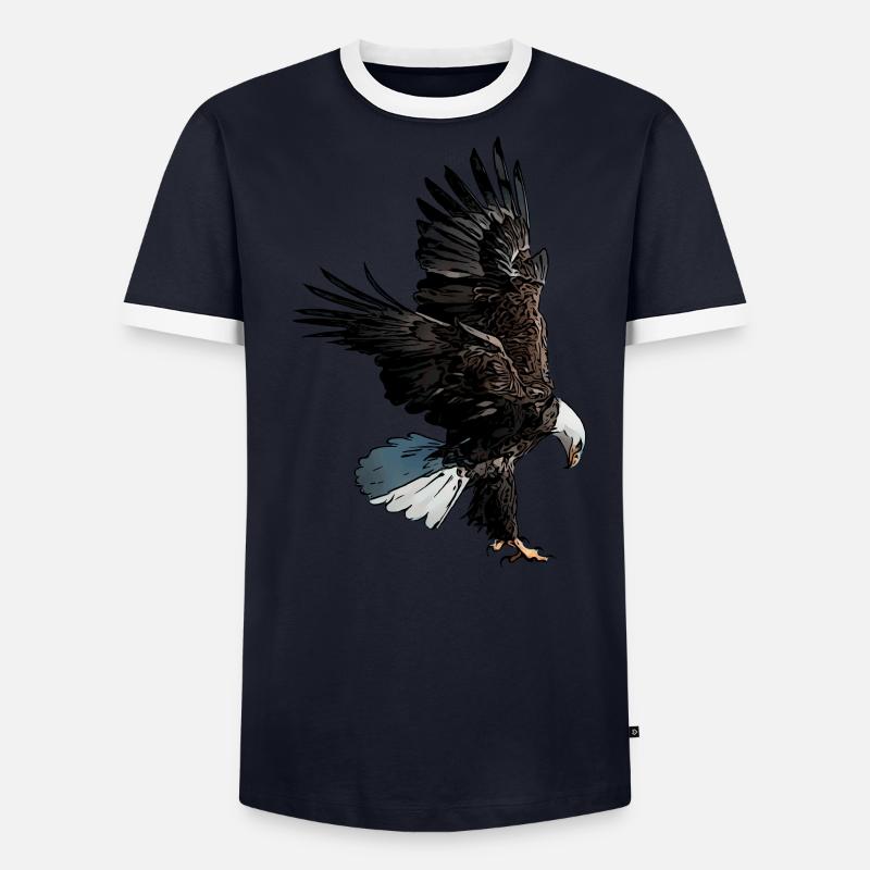 Eagle motif eagle imprint bald eagle eagle Men's Ringer Shirt