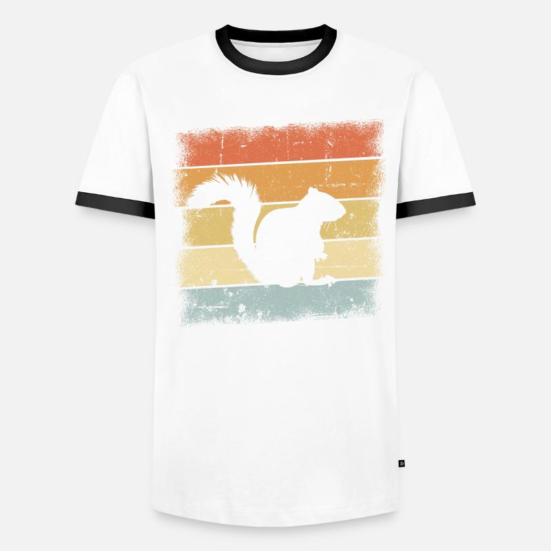 Eichhörnchen Retro Design Männer Kontrast-T-Shirt