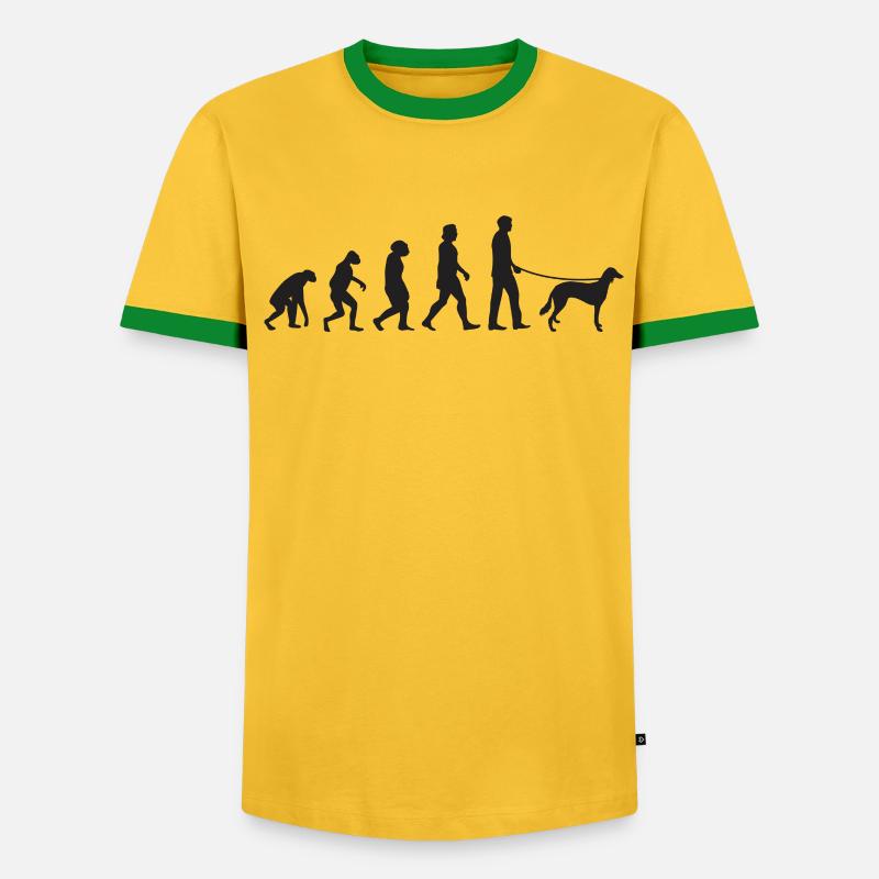 Saluki Evolution Persischer Windhund Geschenk - Männer Kontrast-T-Shirt - undefined