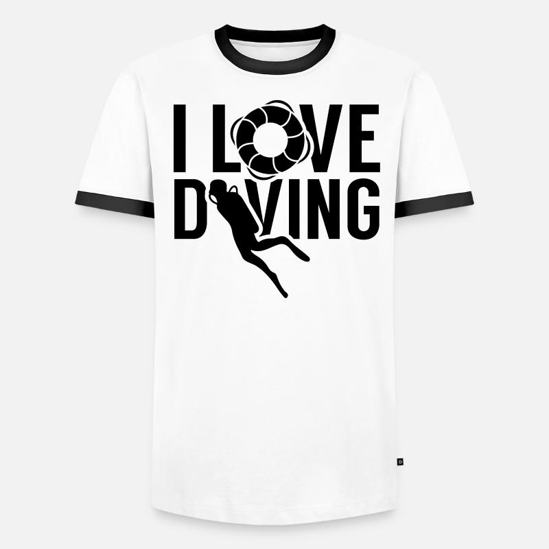 J’aime plongée plongée Scuba Diving cours de plongée T-shirt contrasté Homme