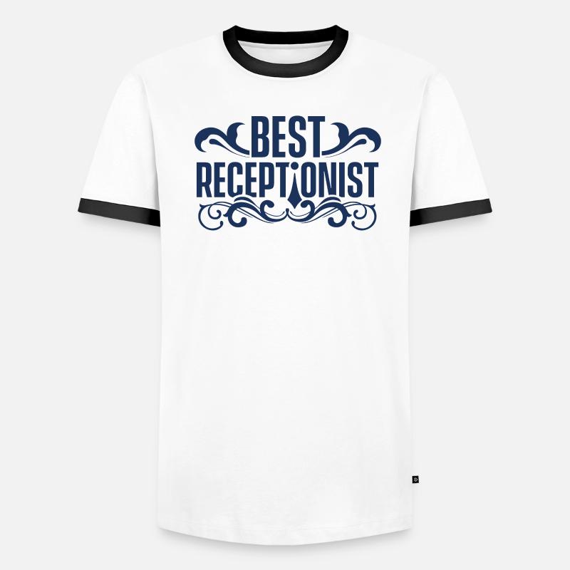 Best Receptionist Hotel Reception Reception Men's Ringer Shirt