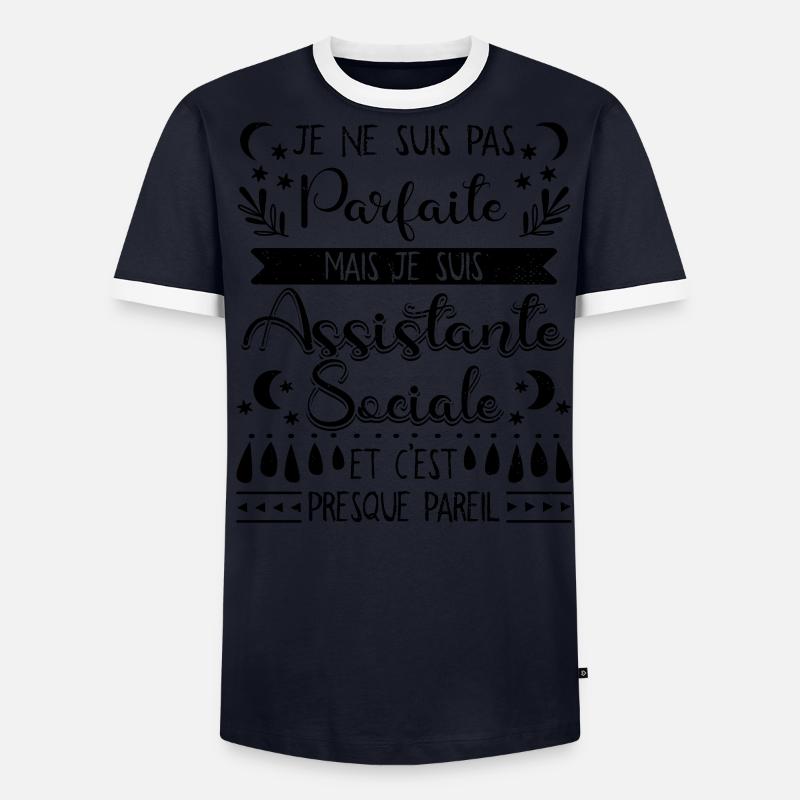 Assistante Sociale T-shirt contrasté Homme