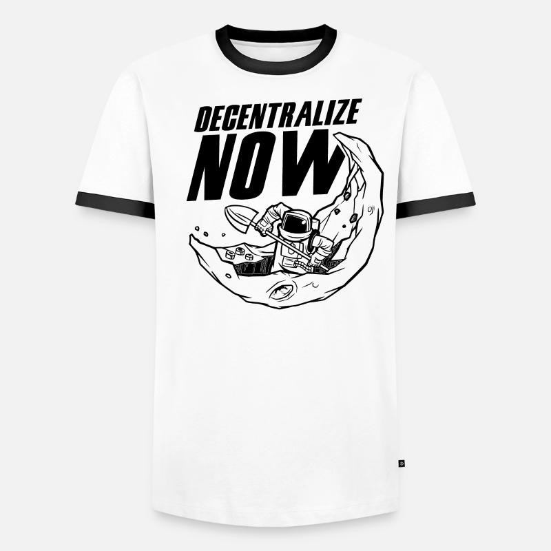 Now Crypto Blockchain Decentralize Crypto Men's Ringer Shirt