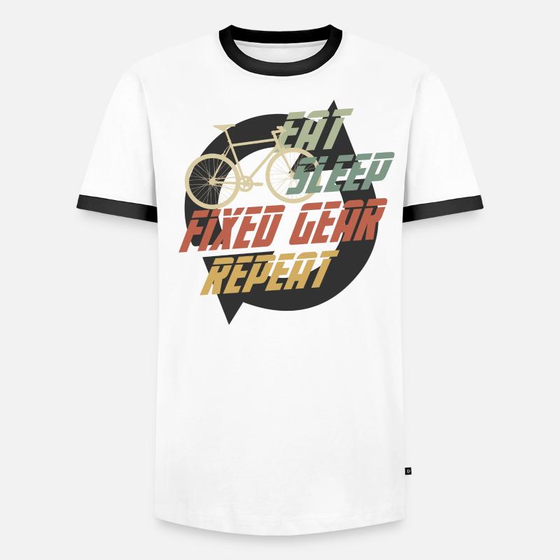 Hipster Eat Sleep Fixed Gear Repeat FIXED GEAR Men's Ringer Shirt
