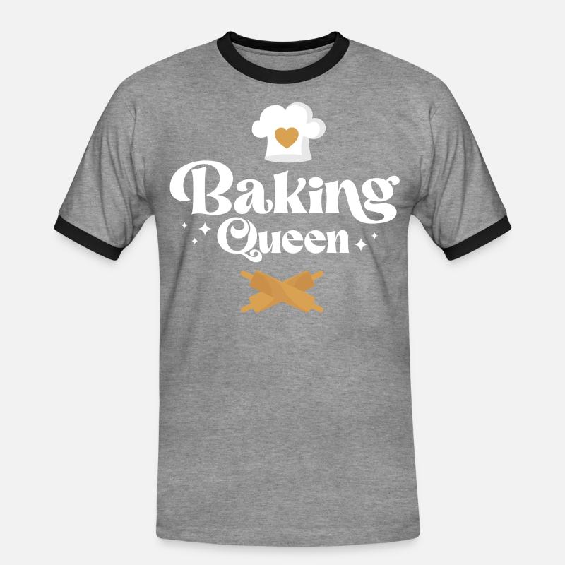 Bake Baking Baking Queen - Men's Ringer Shirt - heather grey/black