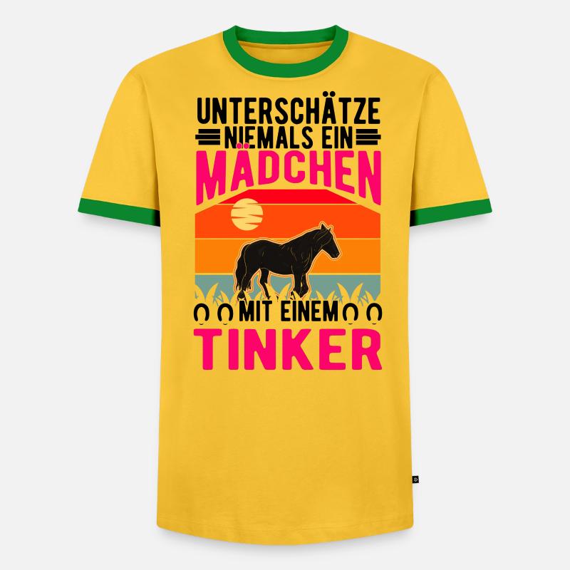 Irish Tinker Pferd Mädchen Tinkerpferd - Männer Kontrast-T-Shirt - Grau meliert/Schwarz