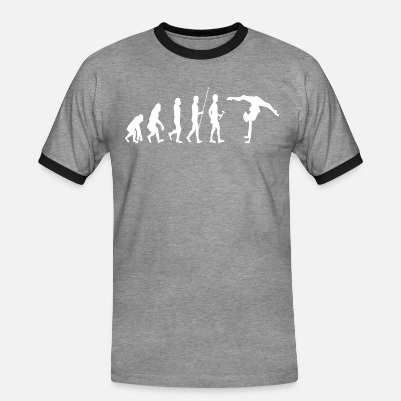 Turnen Evolution - Männer Kontrast-T-Shirt - Grau meliert/Schwarz