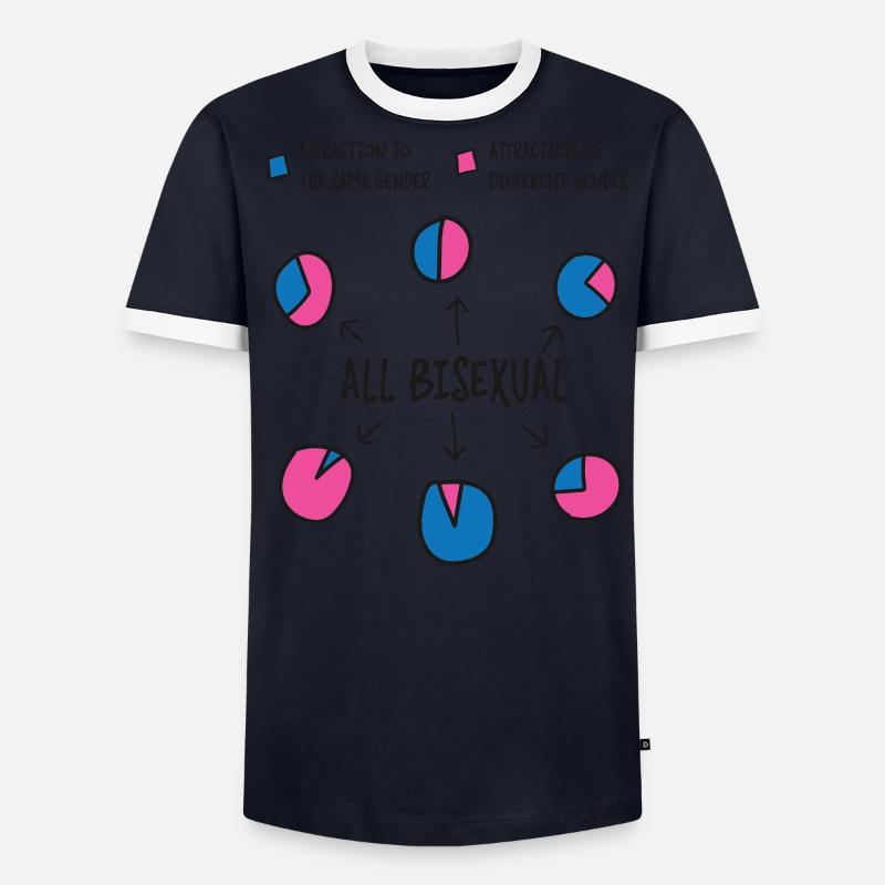 Graphique à secteurs bisexuel Bi Pride Flag T-shirt contrasté Homme