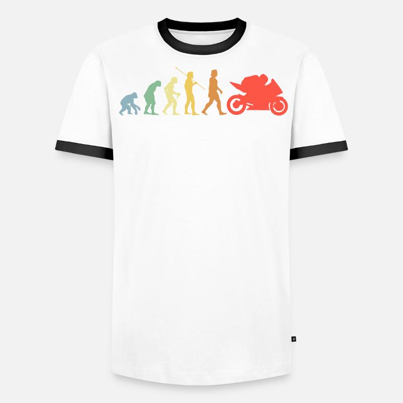 Racing Machine Evolution Retro Moto Cadeau T-shirt contrasté Homme